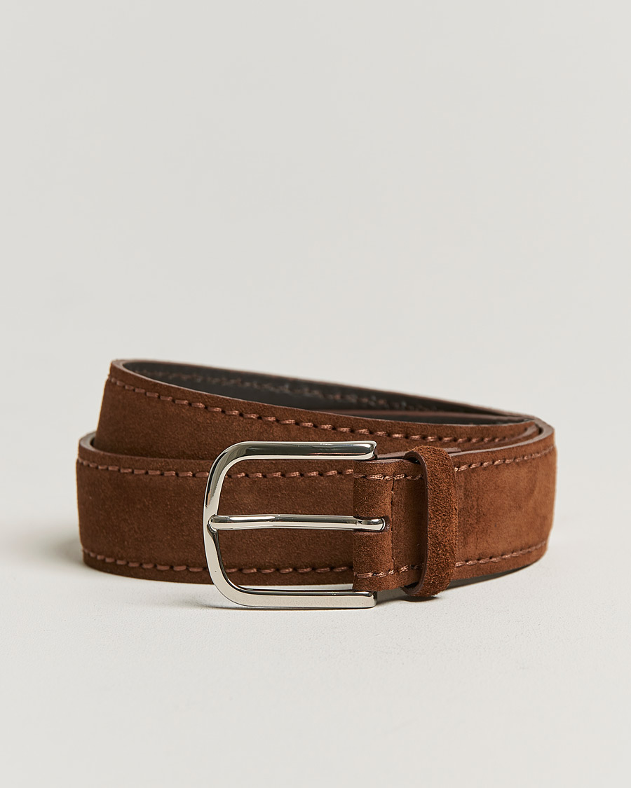 Herren | Orciani Suede Belt 3,5 cm Cognac | Orciani | Suede Belt 3,5 cm Cognac