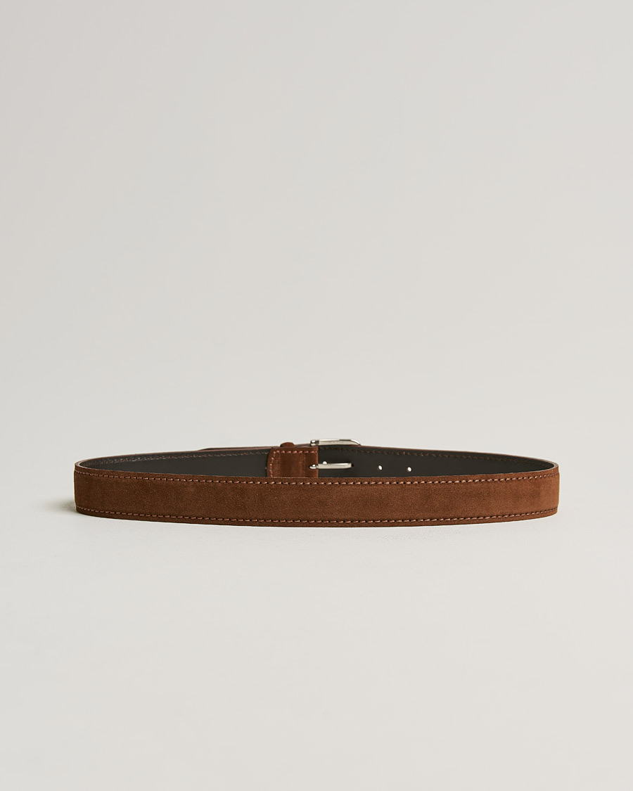 Herren | Orciani Suede Belt 3,5 cm Cognac | Orciani | Suede Belt 3,5 cm Cognac