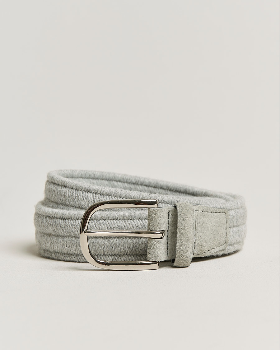 Herren | Orciani Elastic Wool Belt 3,5 cm Grey | Orciani | Elastic Wool Belt 3,5 cm Grey