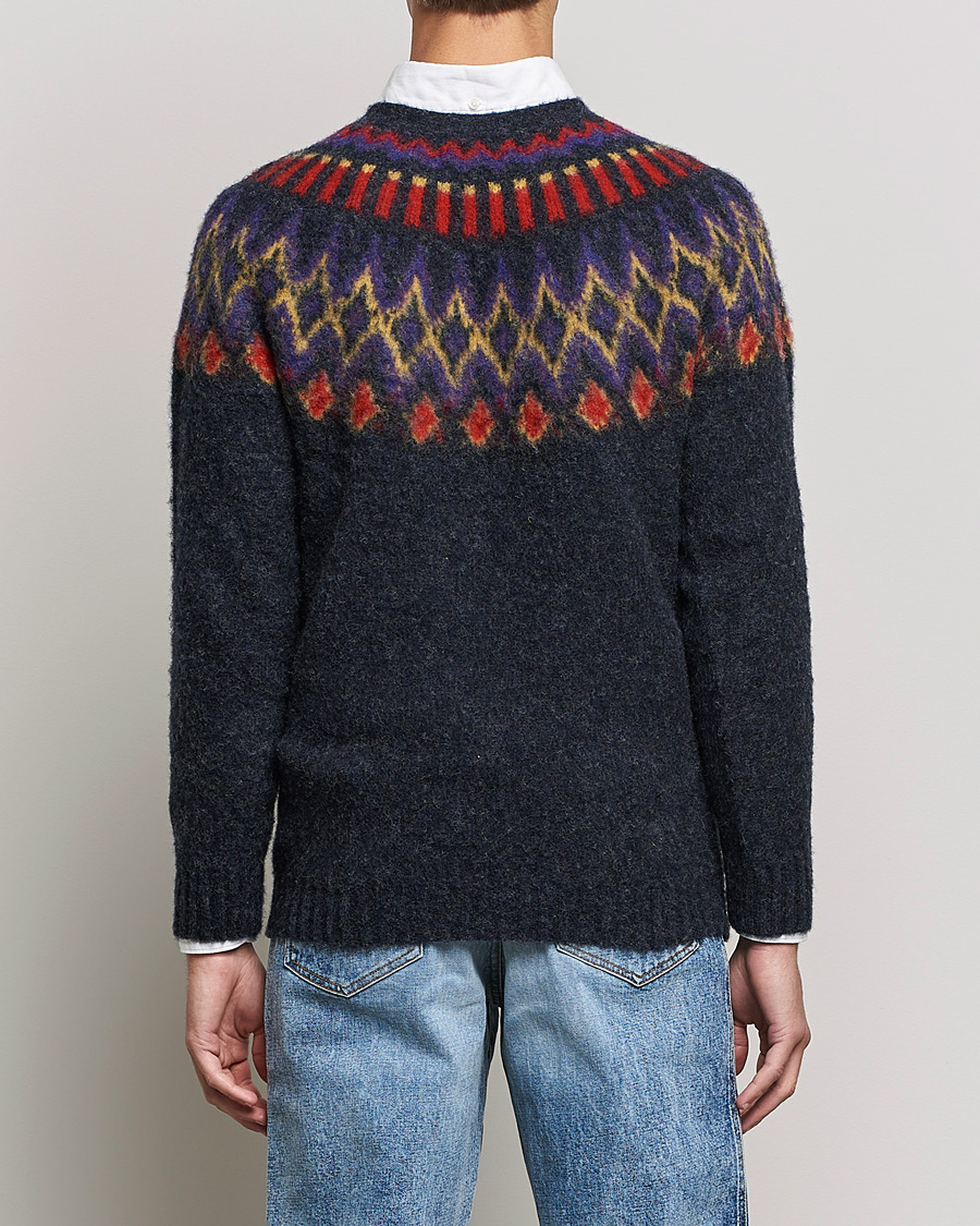 Herren | Pullover | Howlin' | Brushed Wool Fair Isle Crew Sweater Charcoal