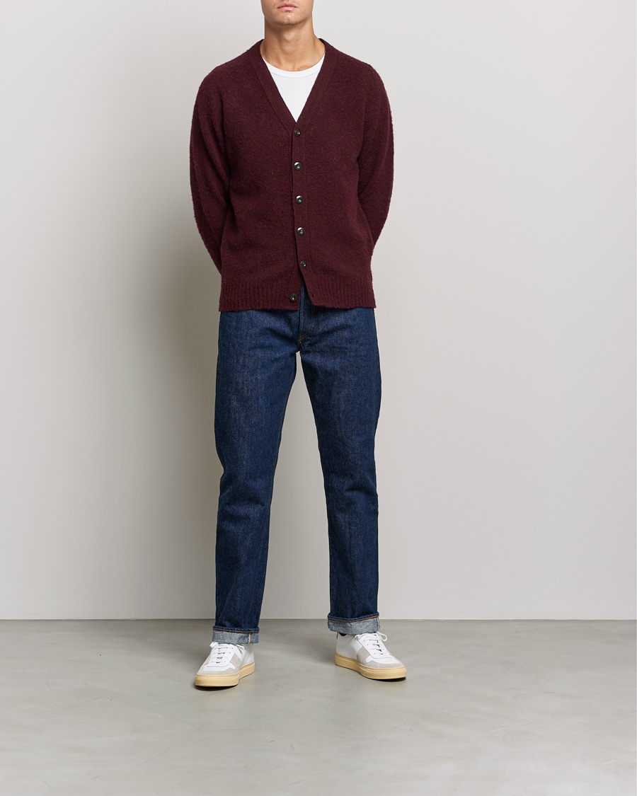 Herren | Pullover | Howlin' | Brushed Wool Cardigan Bordeaux