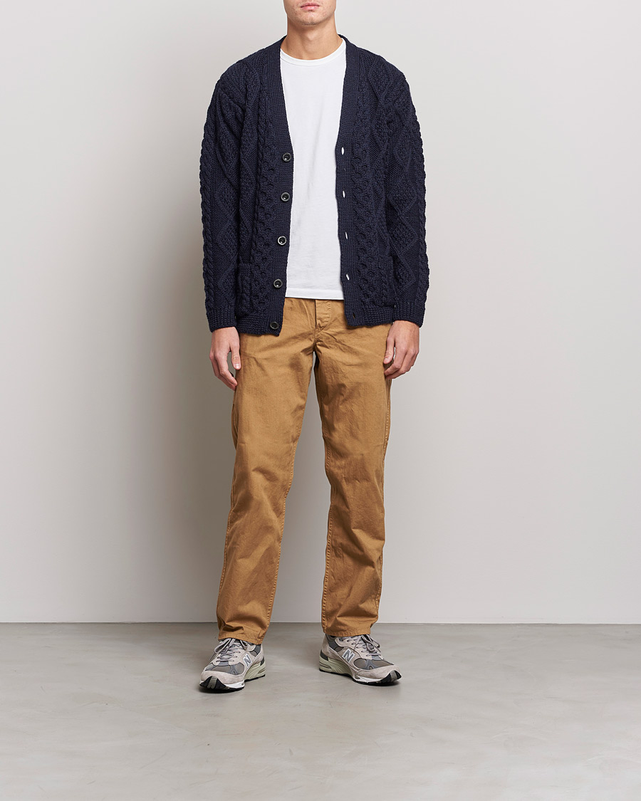Herren | Pullover | Howlin' | Cable Knitted Wool Cardigan Navy