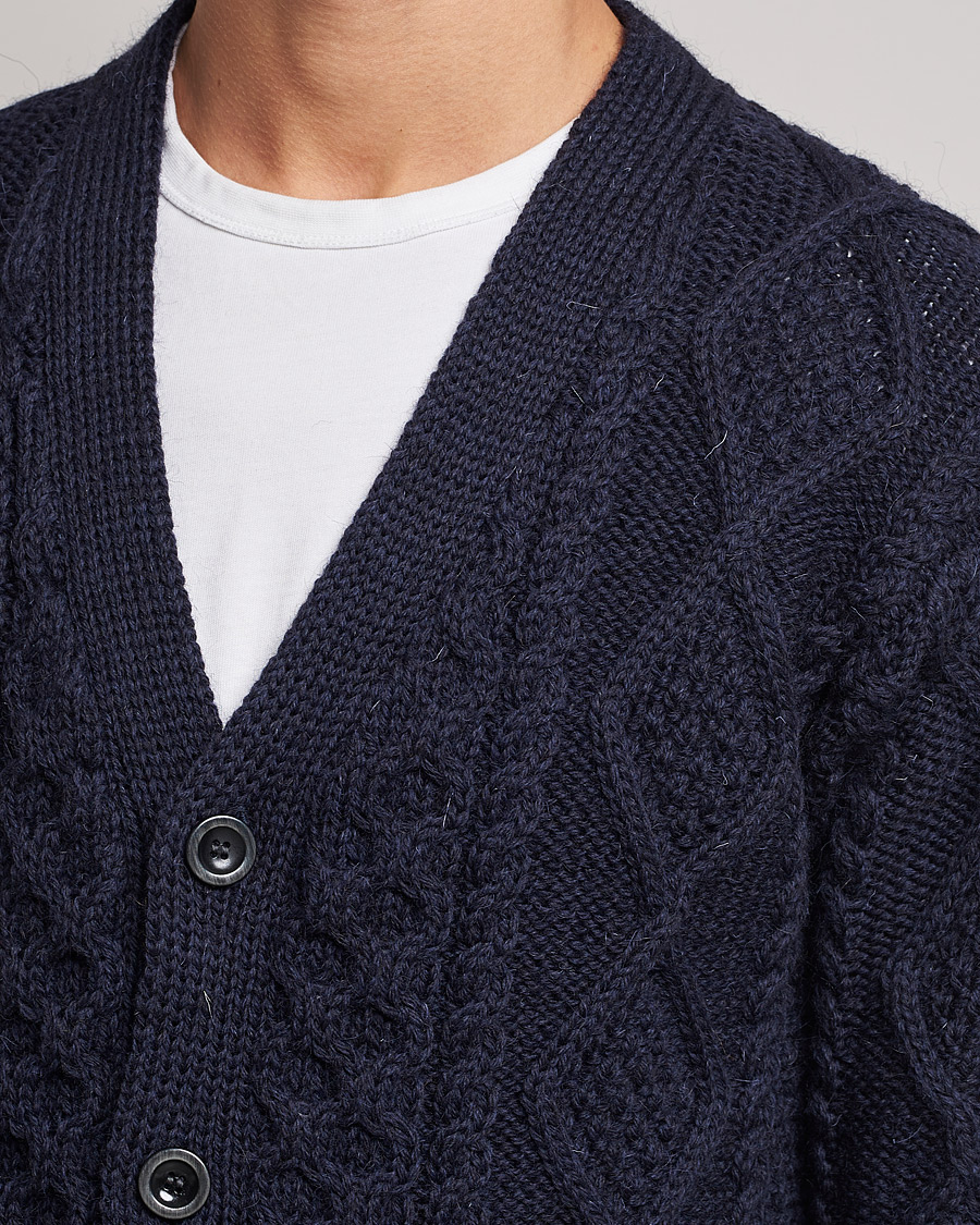 Herren | Pullover | Howlin' | Cable Knitted Wool Cardigan Navy