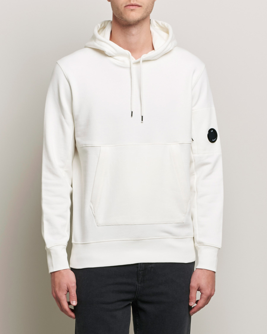 Herren | Pullover | C.P. Company | Diagonal Raised Fleece Hooded Lens Sweatshirt White