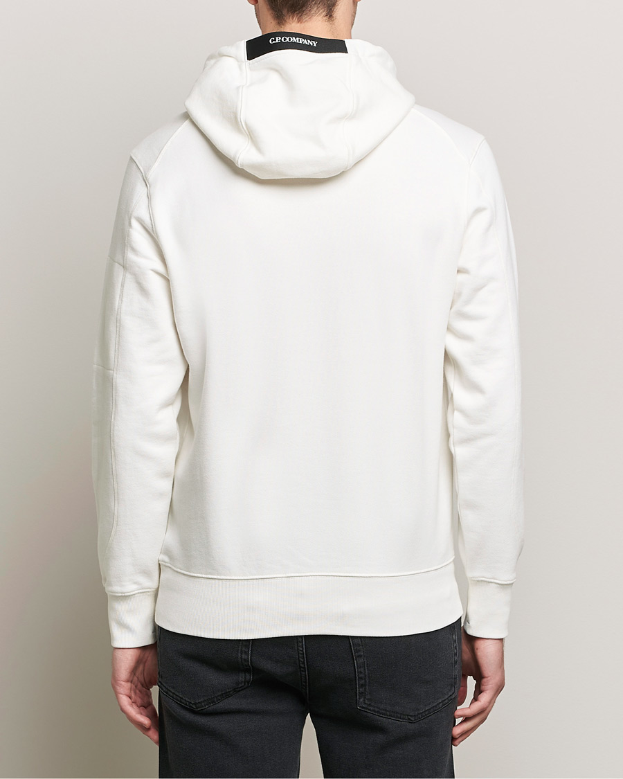 Herren | Pullover | C.P. Company | Diagonal Raised Fleece Hooded Lens Sweatshirt White