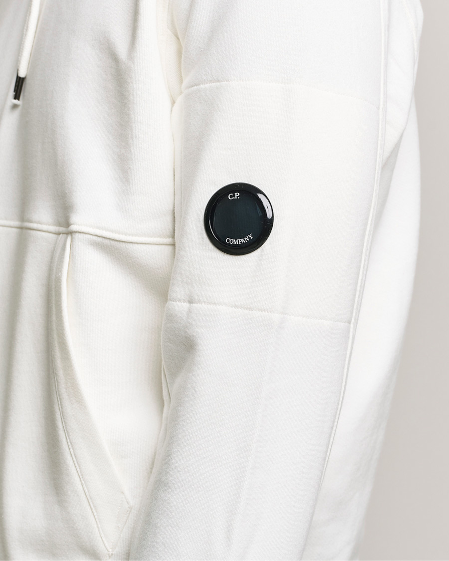 Herren | Pullover | C.P. Company | Diagonal Raised Fleece Hooded Lens Sweatshirt White