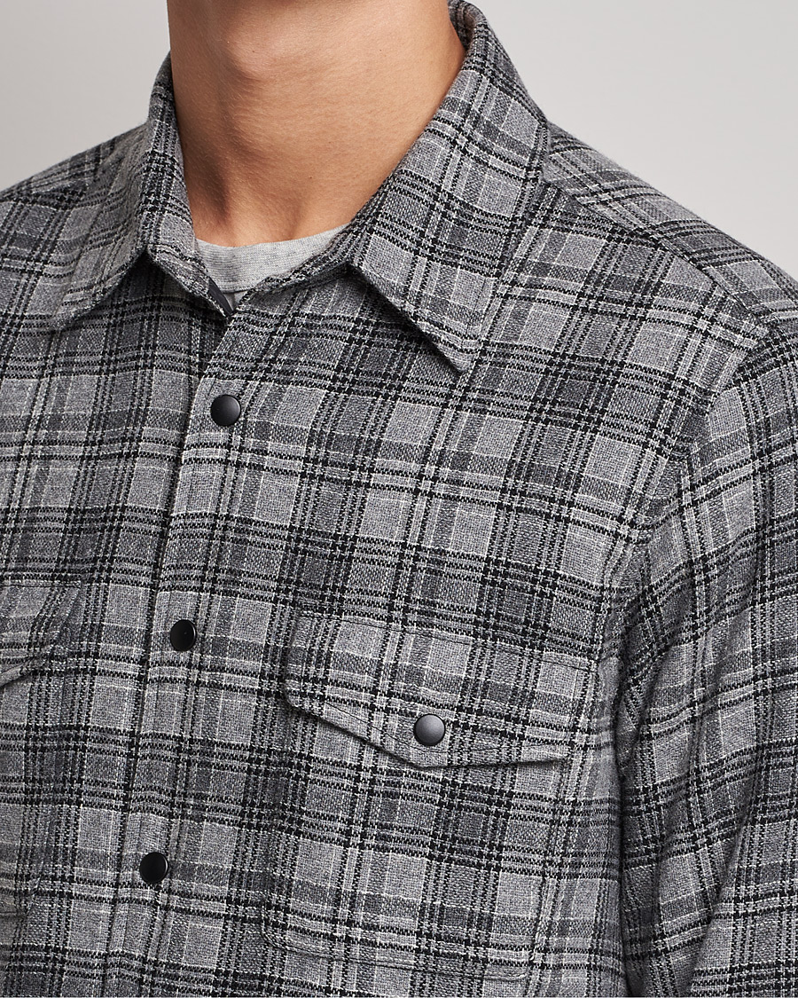Herren | Jacken | Aspesi | Padded Wool Overshirt Grey Check