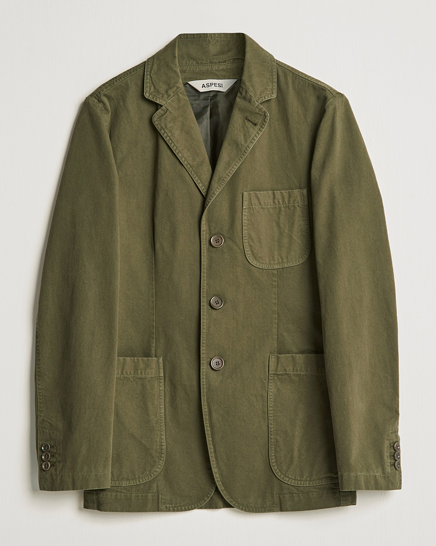 Herren | Sakkos | Aspesi | Murakami Cotton Blazer Military Green