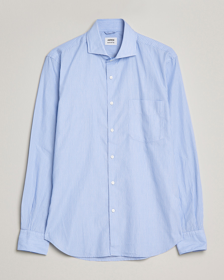 Herren | Hemden | Aspesi | Striped Poplin Shirt Light Blue