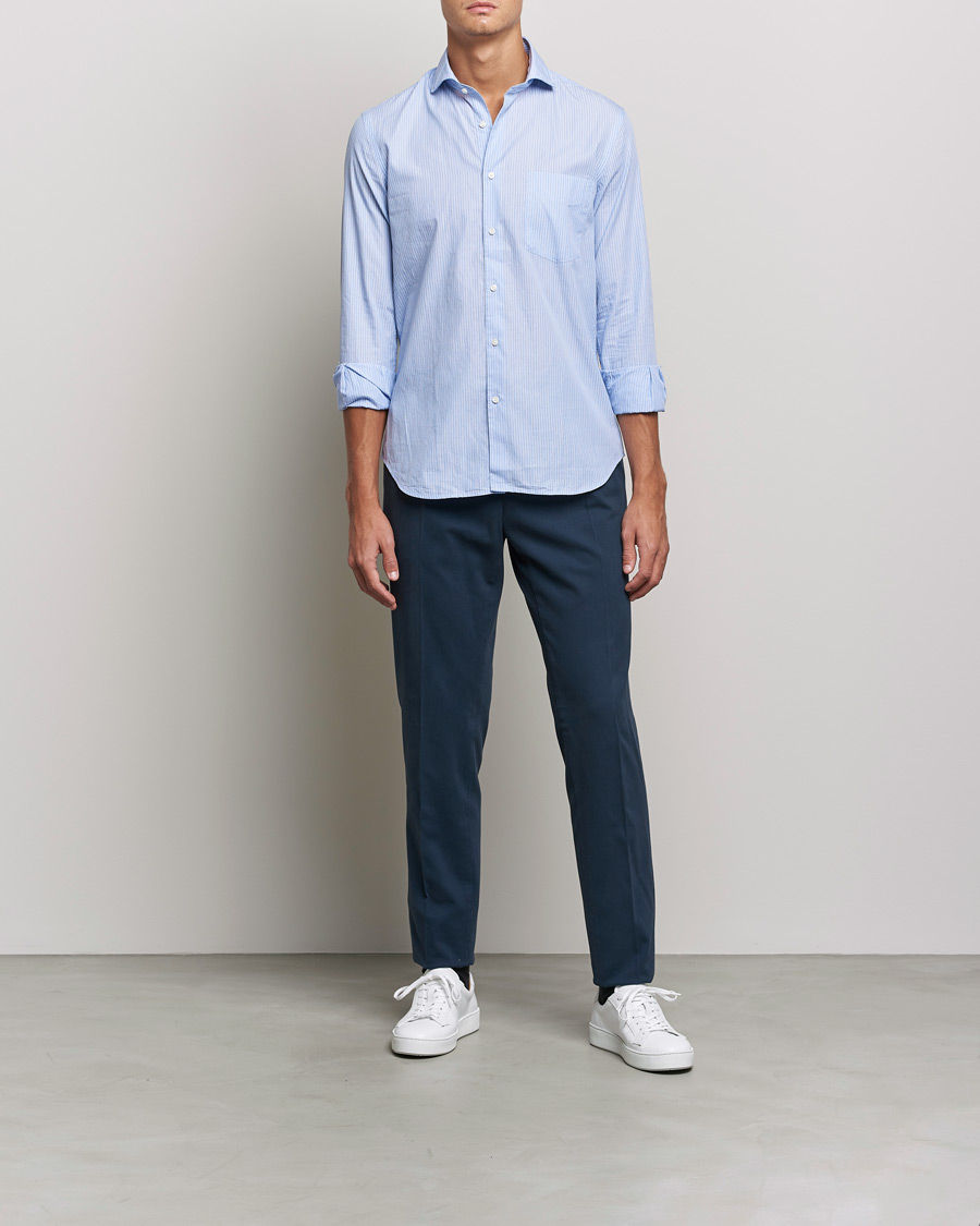 Herren | Hemden | Aspesi | Striped Poplin Shirt Light Blue