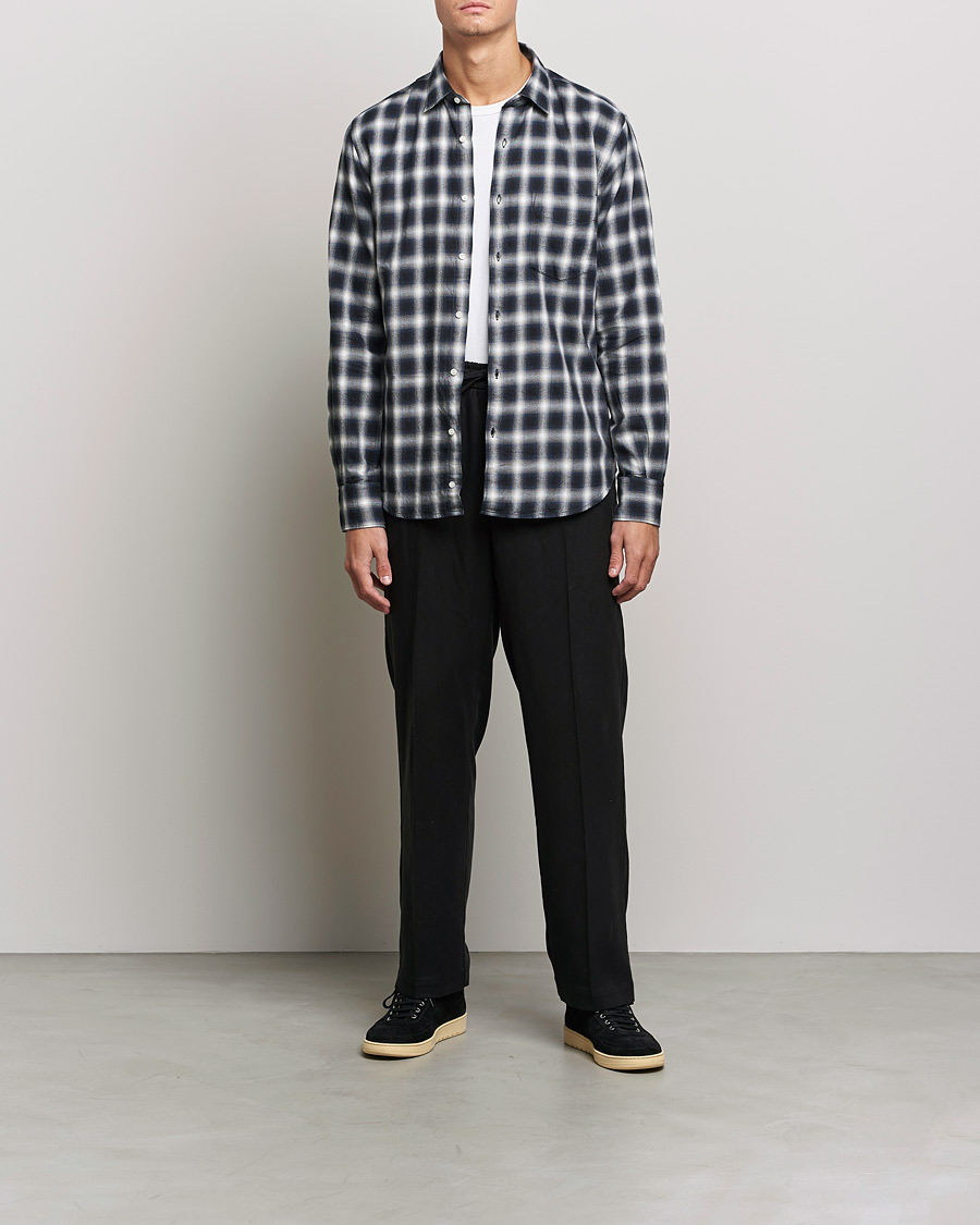 Herren | Hemden | Aspesi | Checked Flannel Shirt Blue/Grey