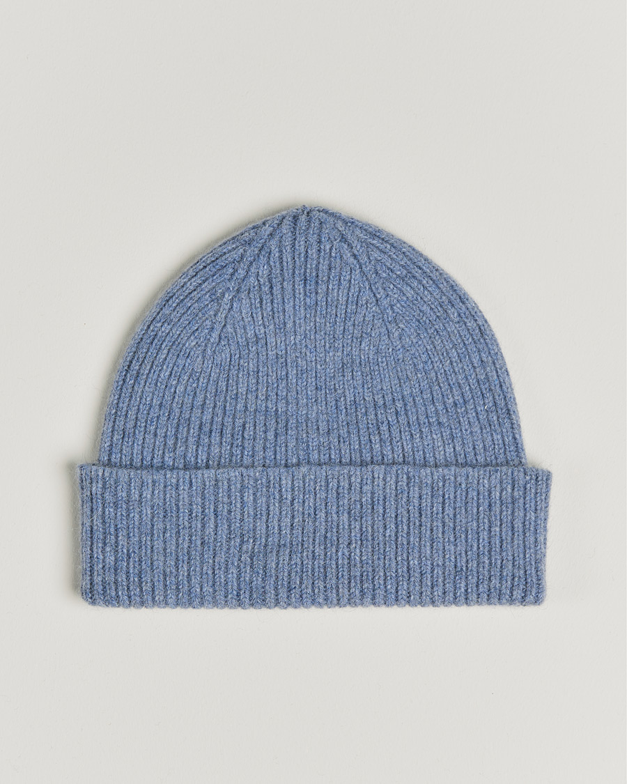 Herren | Le Bonnet Lambswool/Caregora Beanie Washed Denim | Le Bonnet | Lambswool/Caregora Beanie Washed Denim