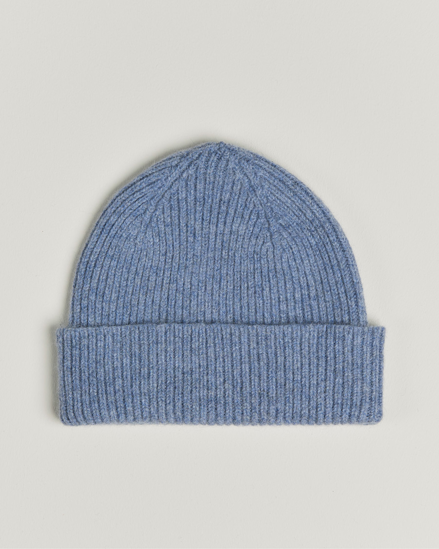 Herren | Le Bonnet Lambswool/Caregora Beanie Washed Denim | Le Bonnet | Lambswool/Caregora Beanie Washed Denim