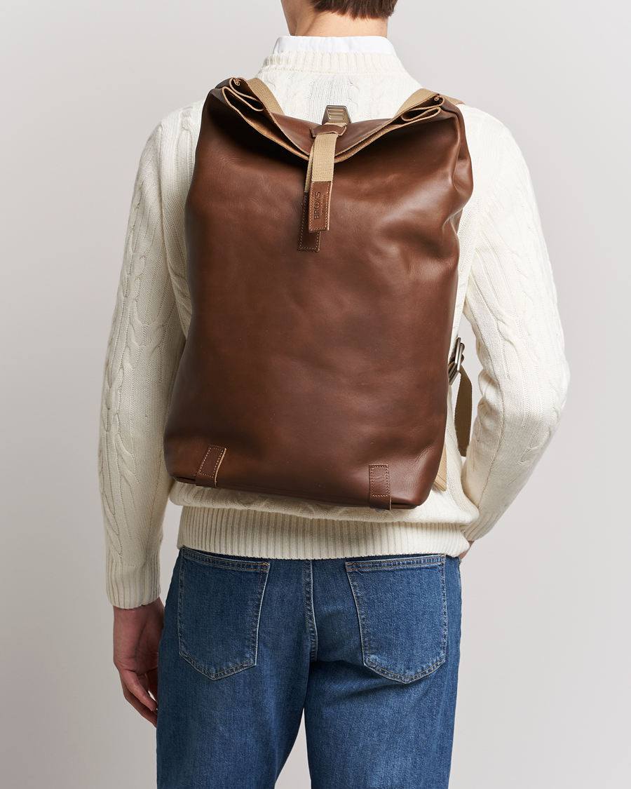 Men | Backpacks | Brooks England | Pickwick Large Leather Backpack Dark Tan