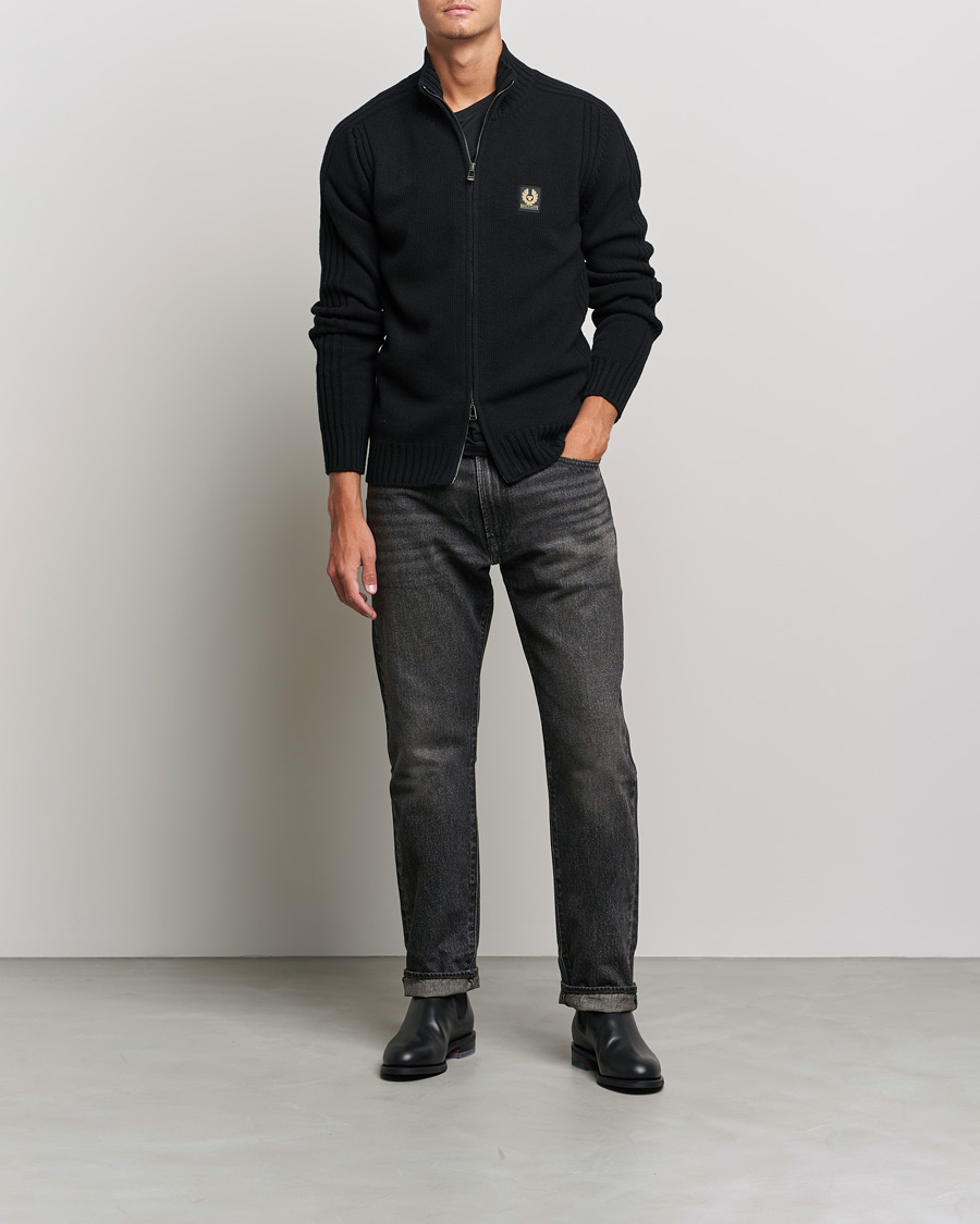 Herren | Pullover | Belstaff | Watch Full Zip Wool Cardigan Black