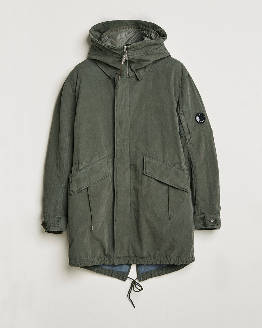 Herren | Jacken | C.P. Company | 50 Fili Garment Dyed Cotton/Nylon 2 in 1 Parka Green