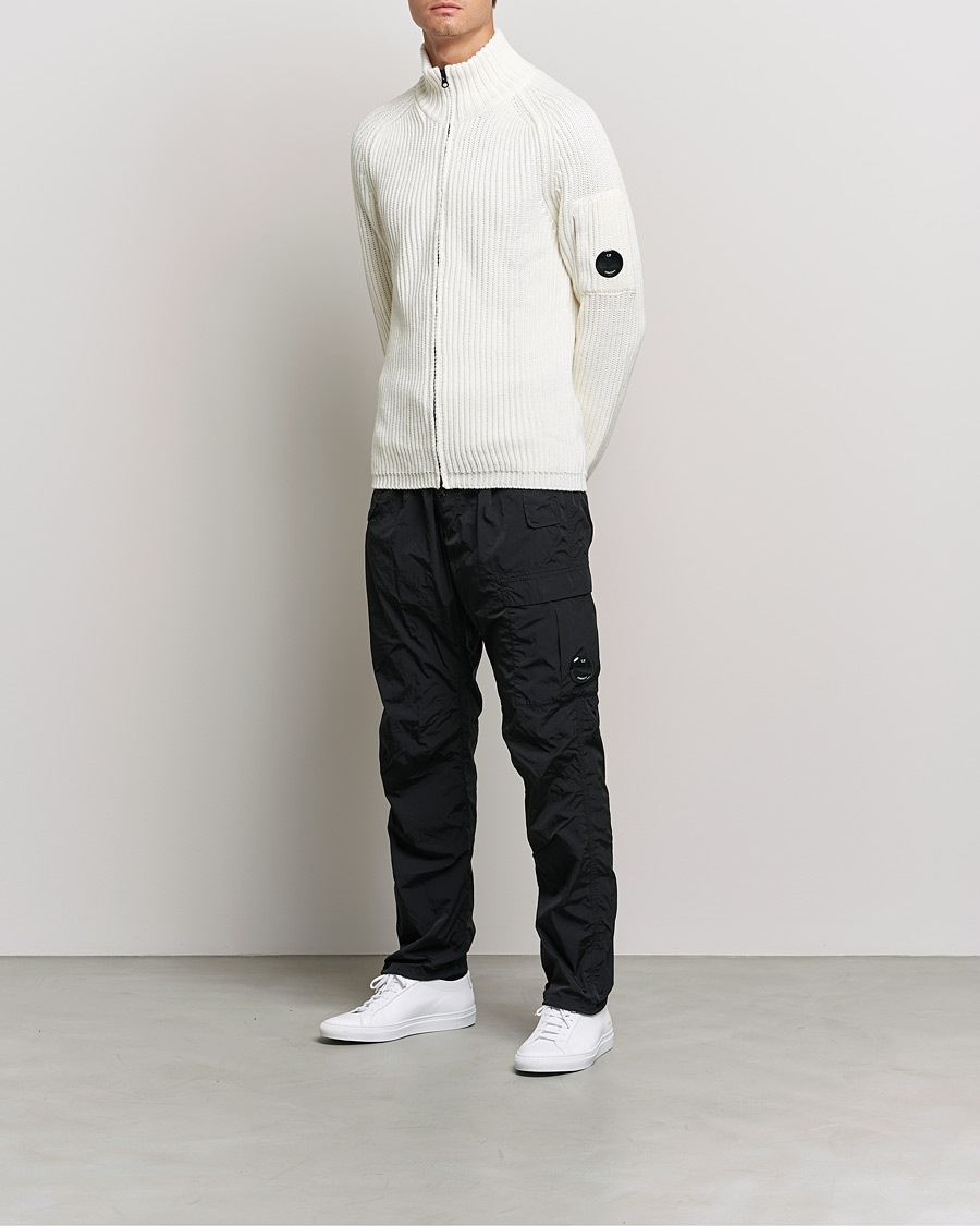 Herren | Pullover | C.P. Company | Merino Wool Full Zip Lens Cardigan White
