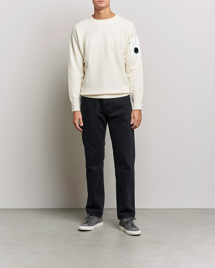 Herren | Pullover | C.P. Company | Structured Lambswool Lens Roundneck White