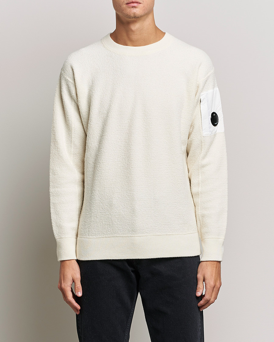 Herren | Pullover | C.P. Company | Structured Lambswool Lens Roundneck White