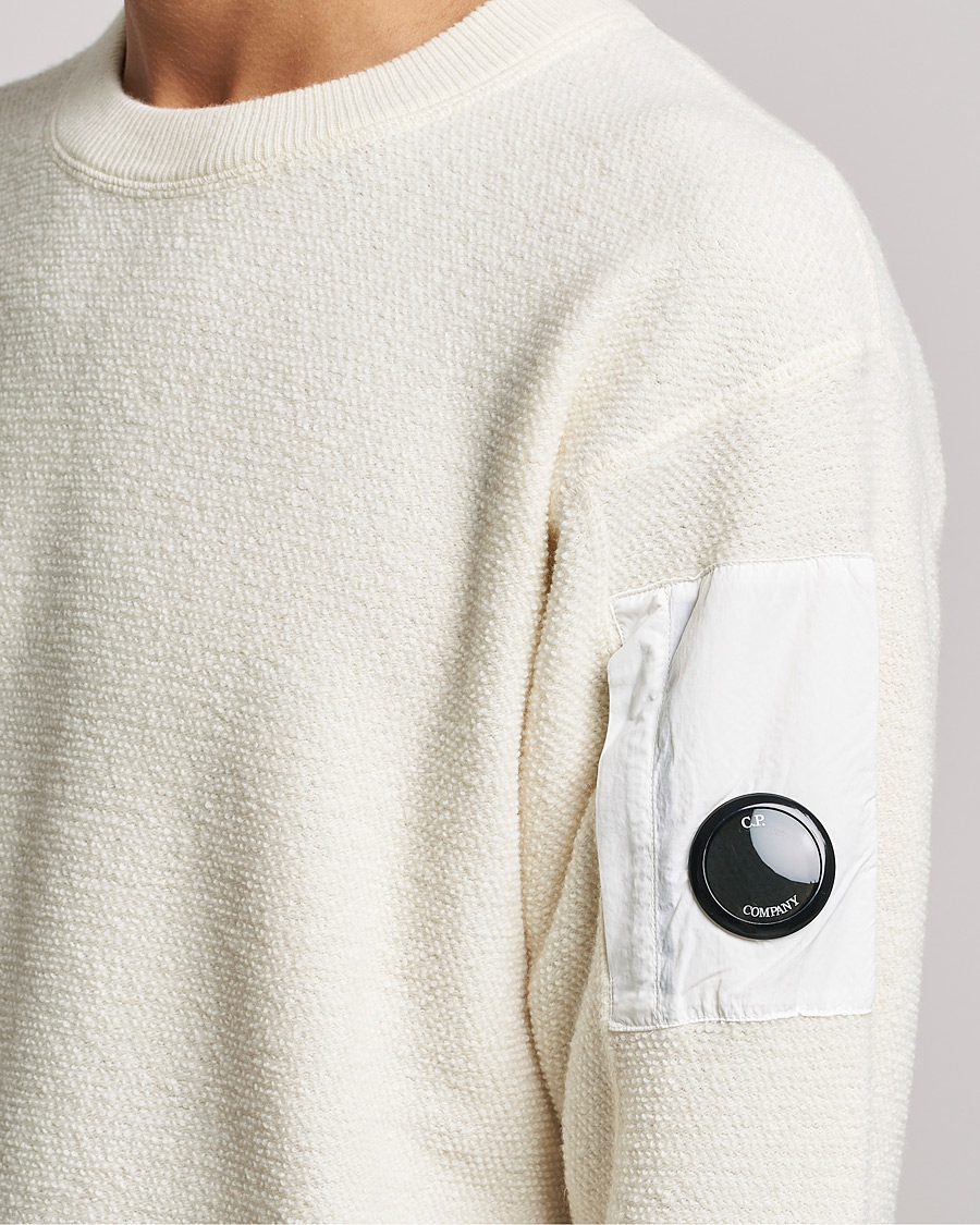 Herren | Pullover | C.P. Company | Structured Lambswool Lens Roundneck White