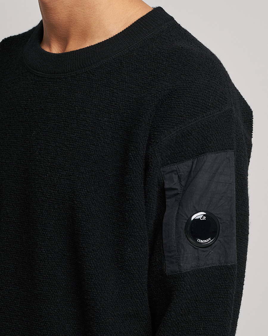 Herren | Pullover | C.P. Company | Structured Lambswool Lens Roundneck Black