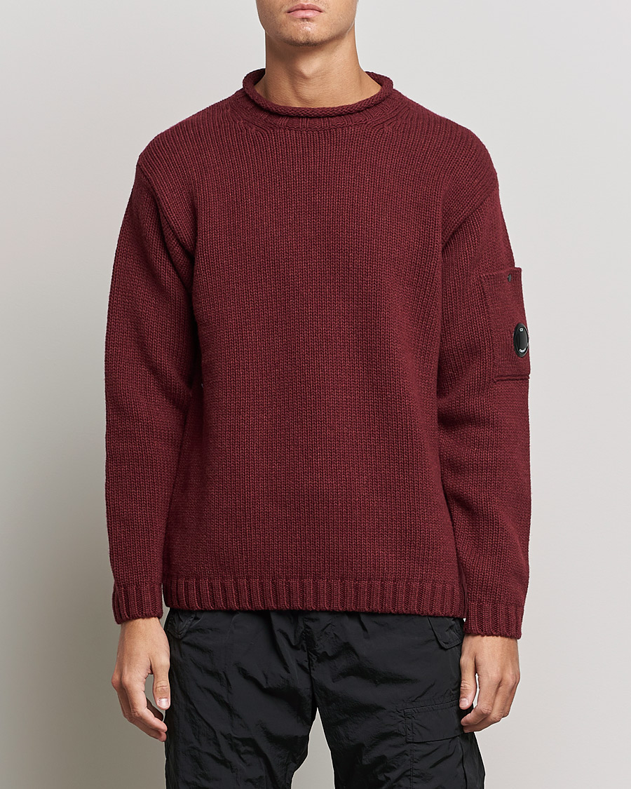 Herren | Pullover | C.P. Company | Lambswool Lens Roundneck Bordeaux