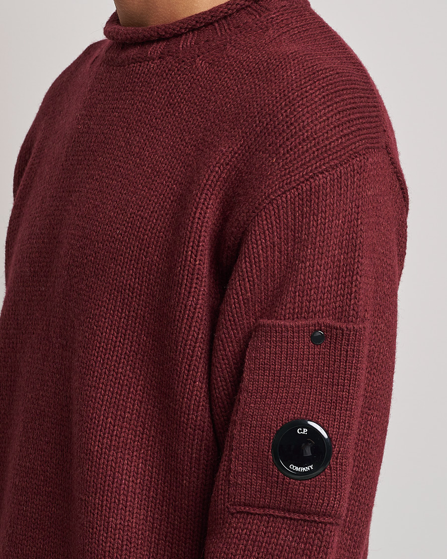 Herren | Pullover | C.P. Company | Lambswool Lens Roundneck Bordeaux