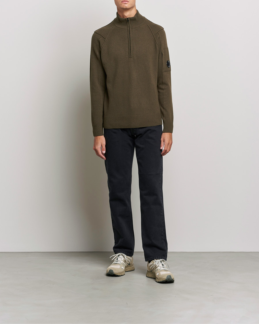 Herren | Pullover | C.P. Company | Lambswool Lens Half Zip Ivy Green