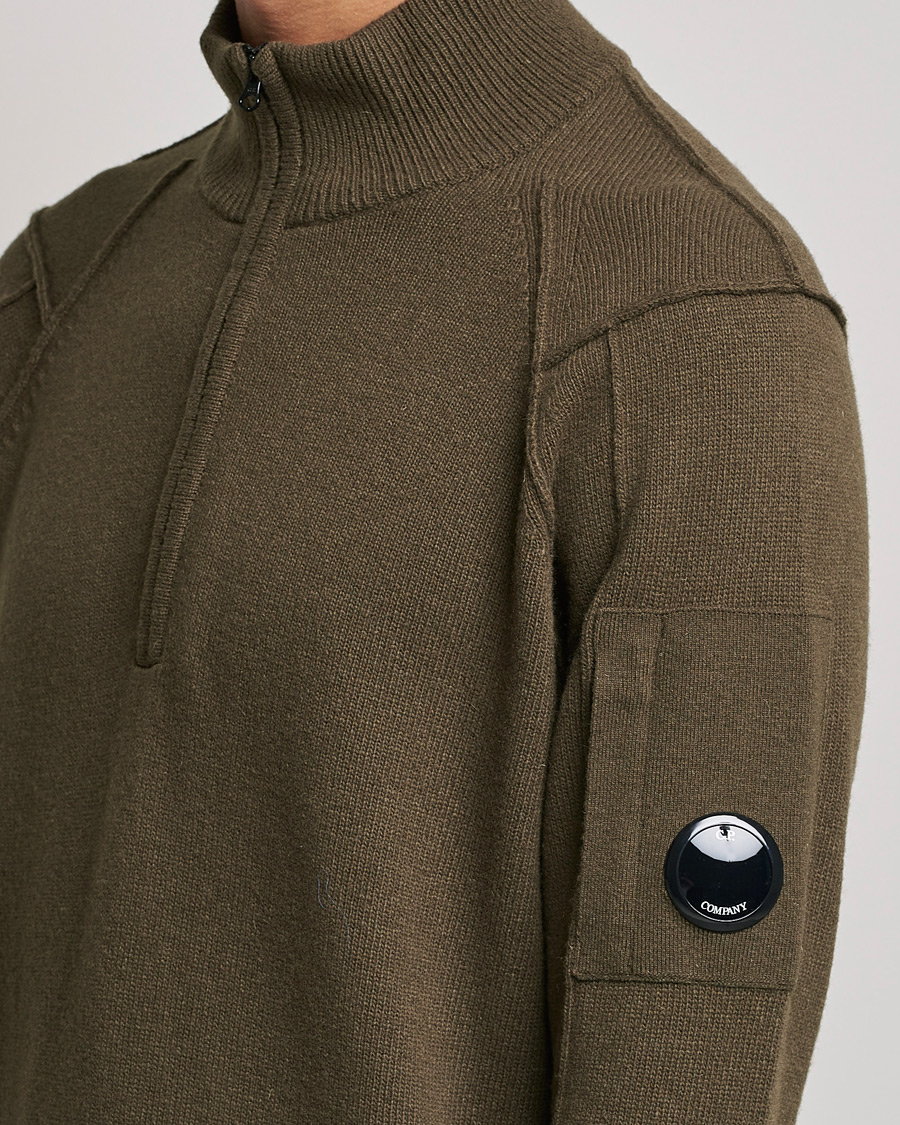 Herren | Pullover | C.P. Company | Lambswool Lens Half Zip Ivy Green