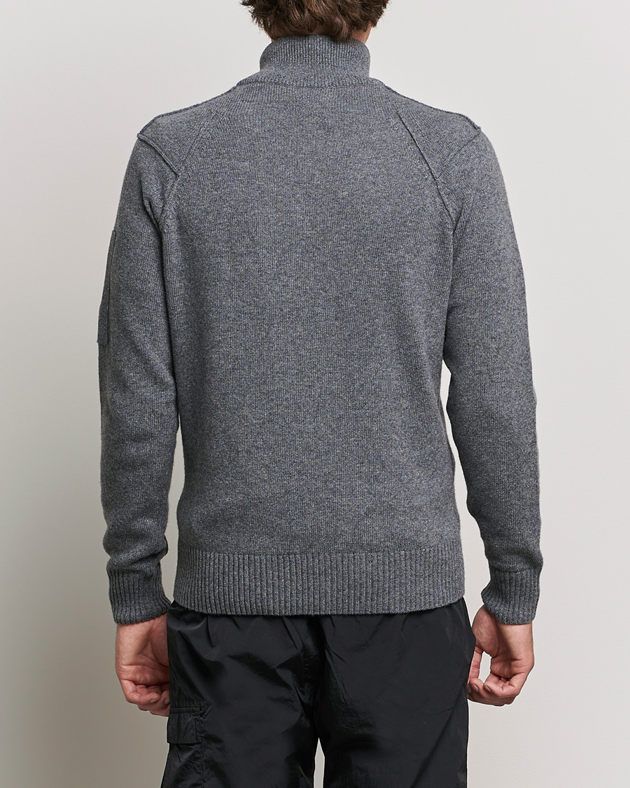 Herren | Pullover | C.P. Company | Lambswool Lens Half Zip Grey Marl
