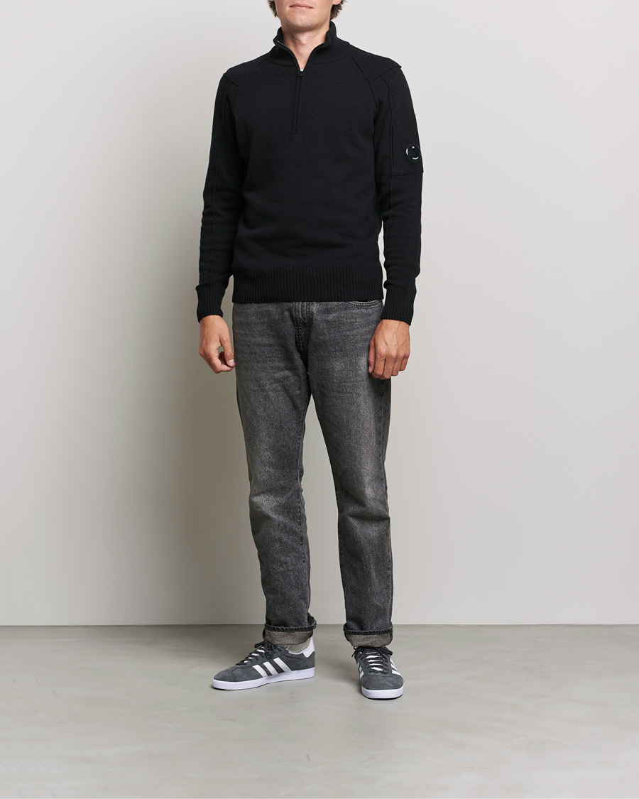 Herren | Pullover | C.P. Company | Lambswool Lens Half Zip Black