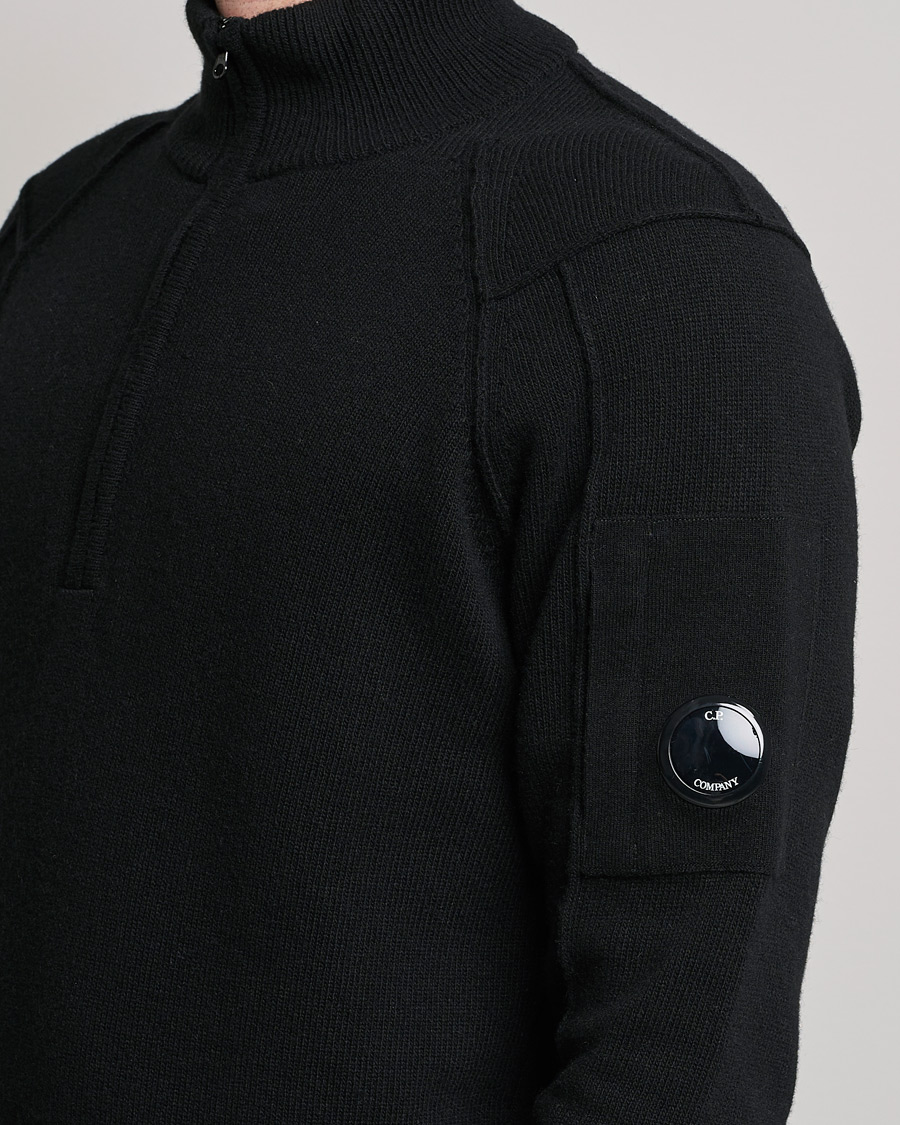Herren | Pullover | C.P. Company | Lambswool Lens Half Zip Black
