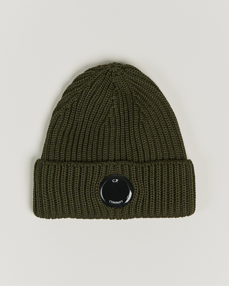 Herren | C.P. Company Knitted Merino Lens Beanie Dark Green | C.P. Company | Knitted Merino Lens Beanie Dark Green