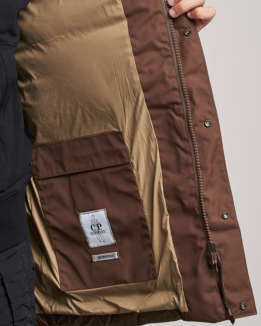 Herren | Jacken | C.P. Company | Metropolis Dynatec Mixed Padded Parka Brown