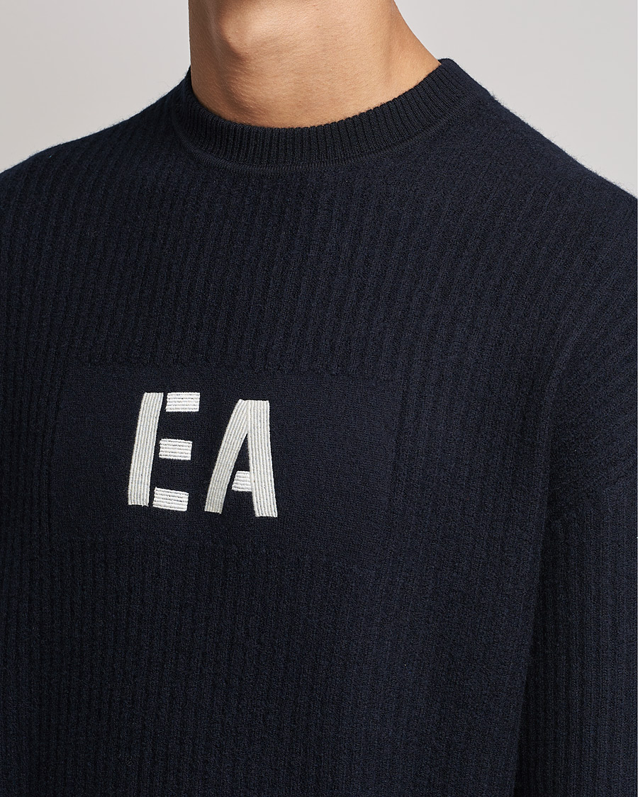 Herren | Pullover | Emporio Armani | Wool Logo Sweater Navy