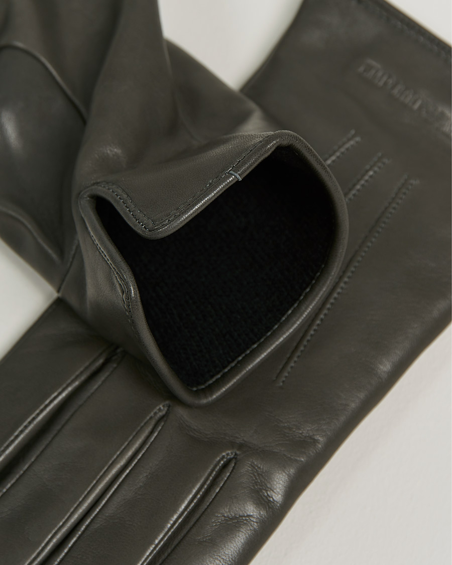 Herren | Emporio Armani Leather Gloves Grey | Emporio Armani | Leather Gloves Grey