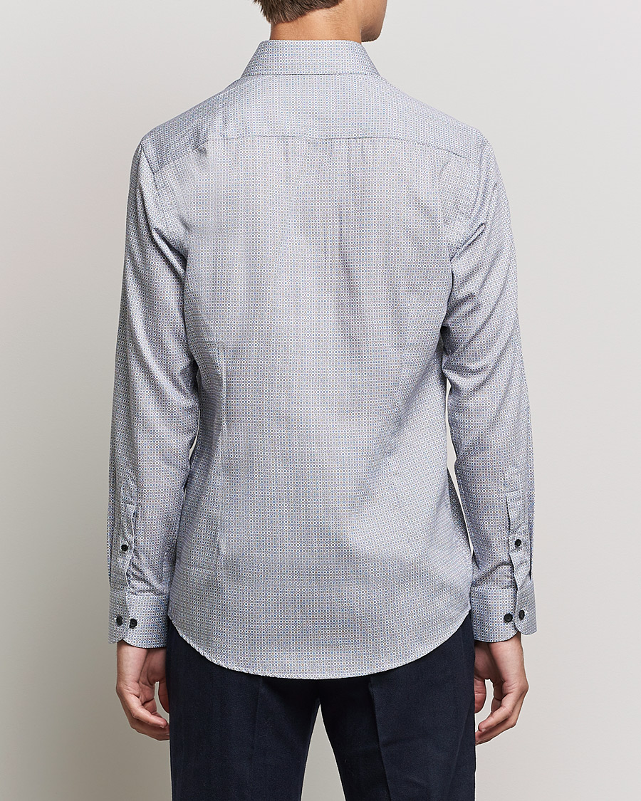 Herren | Hemden | Eton | Floral Print Cotton Tencel Flannel Shirt Navy