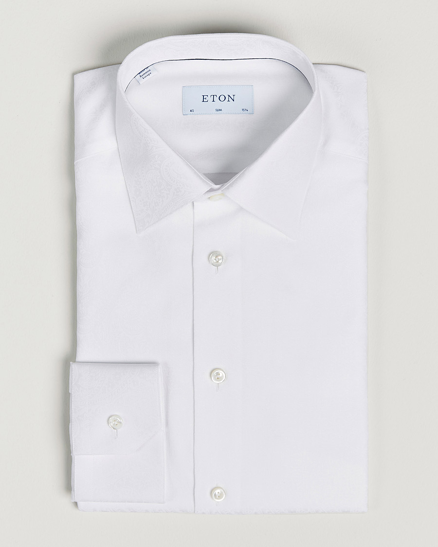 Herren | Hemden | Eton | Jaquard Paisley Shirt White