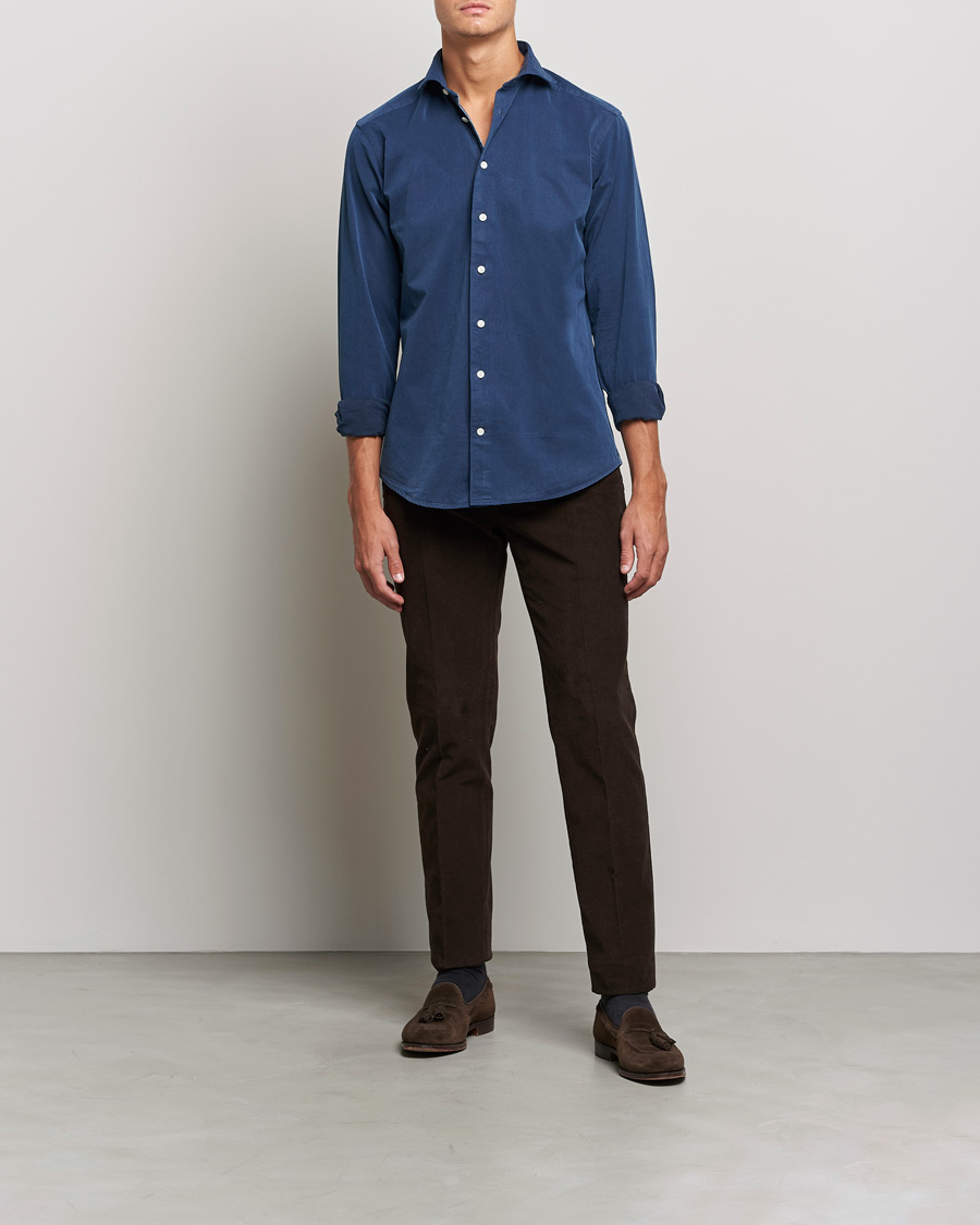 Herren | Hemden | Eton | Recycled Cotton Denim Shirt Blue