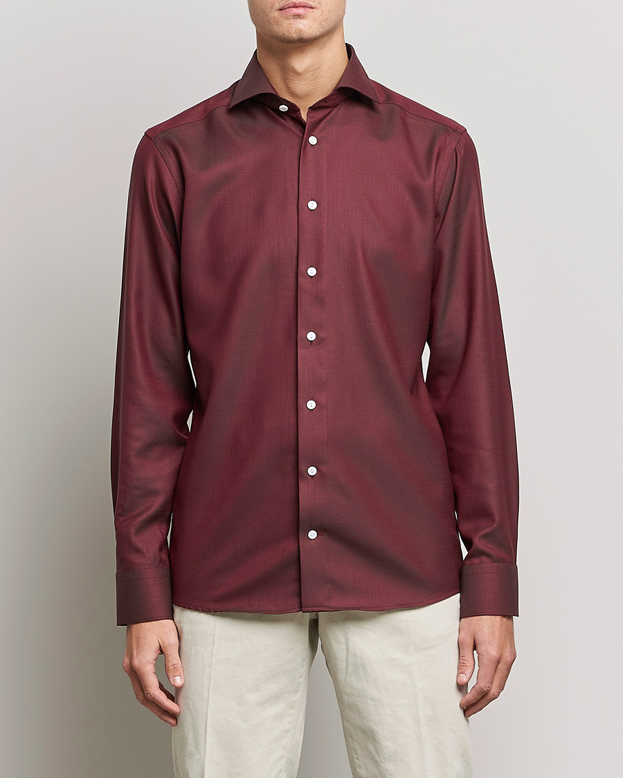 Herren | Hemden | Eton | Merino Wool Shirt Mid Red
