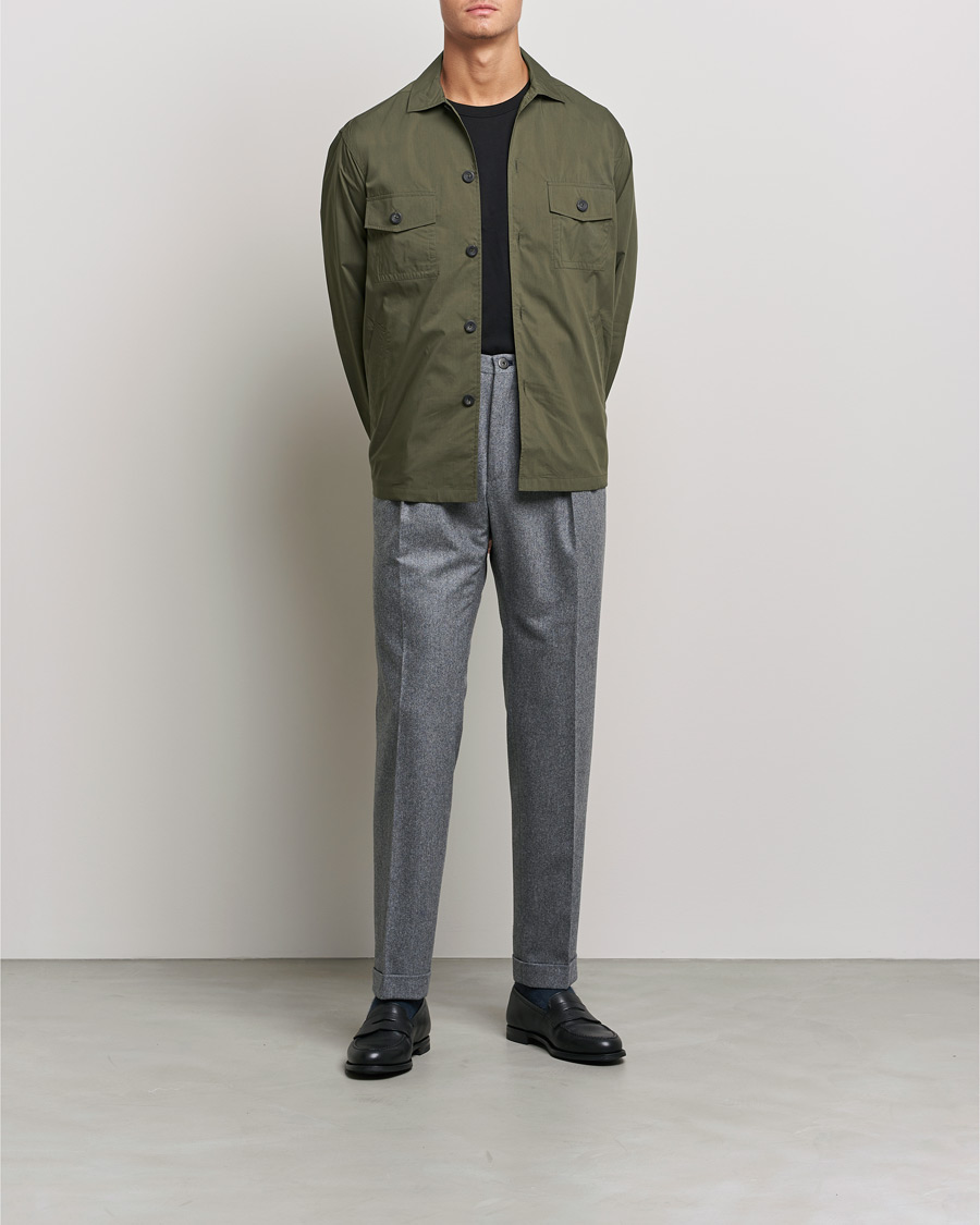 Herren | Hemden | Eton | Cotton Nylon Overshirt Olive