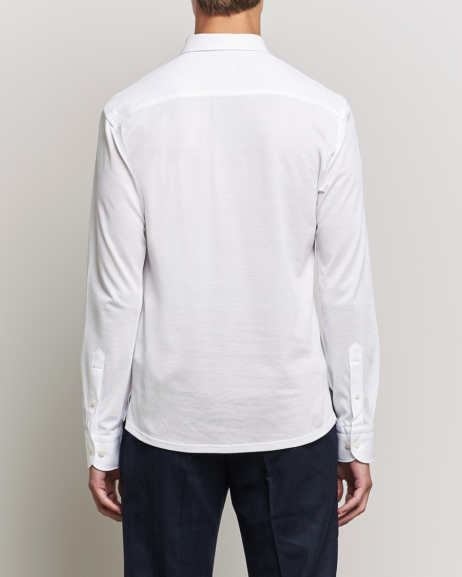 Herren | Pullover | Eton | Slim Fit Cotton Piqué Popover Shirt White