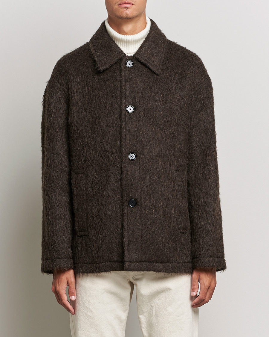 Herren | Jacken | Filippa K | Seattle Hairy Coat Dark Brown
