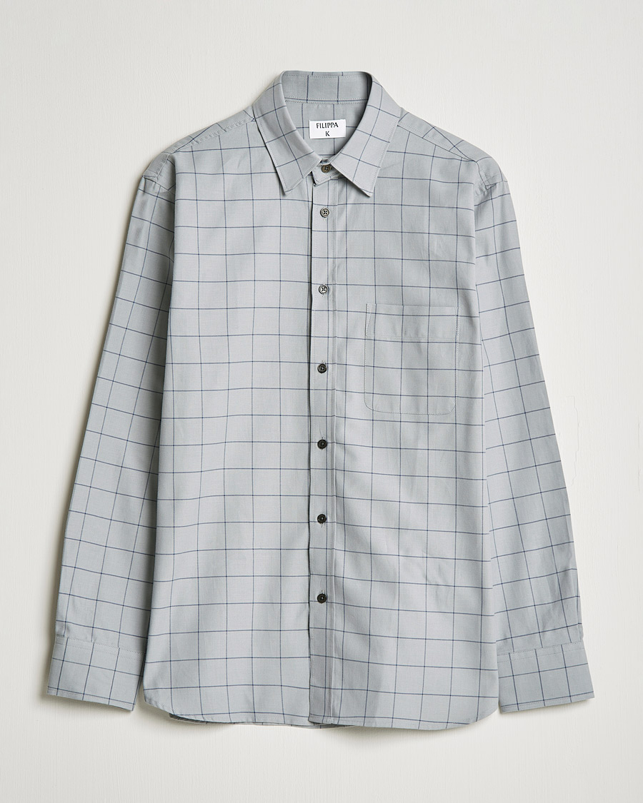 Herren | Hemden | Filippa K | Rob Checked Shirt Light Grey