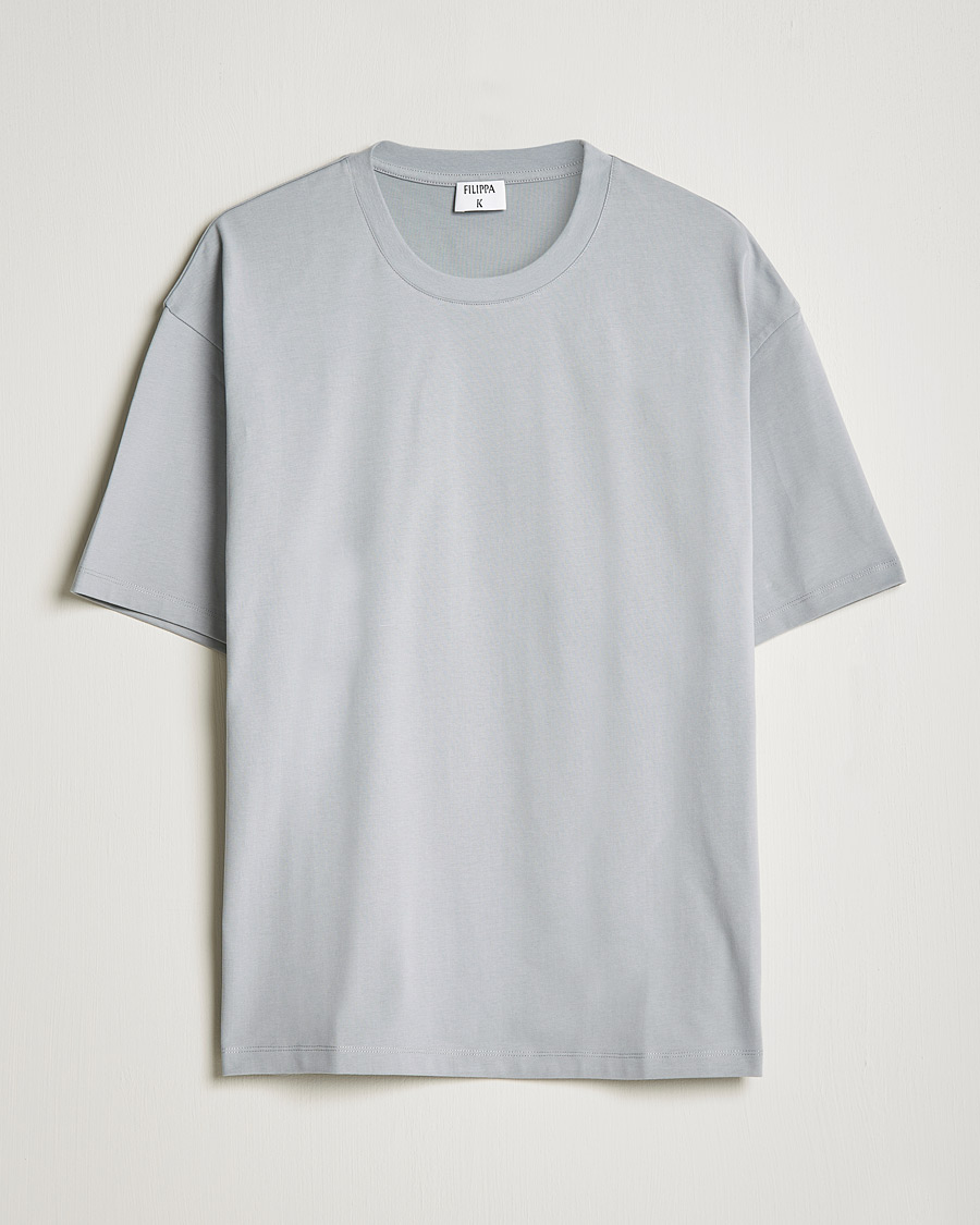 Herren | T-Shirts | Filippa K | Brushed Cotton Tee Fog Blue