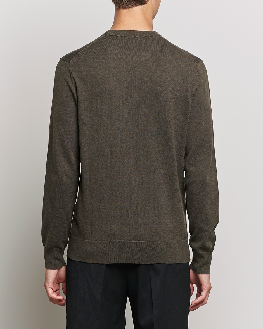 Herren | Pullover | Filippa K | Cotton Merion Sweater Dark Forest Green