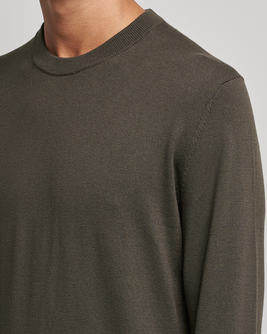 Herren | Pullover | Filippa K | Cotton Merion Sweater Dark Forest Green
