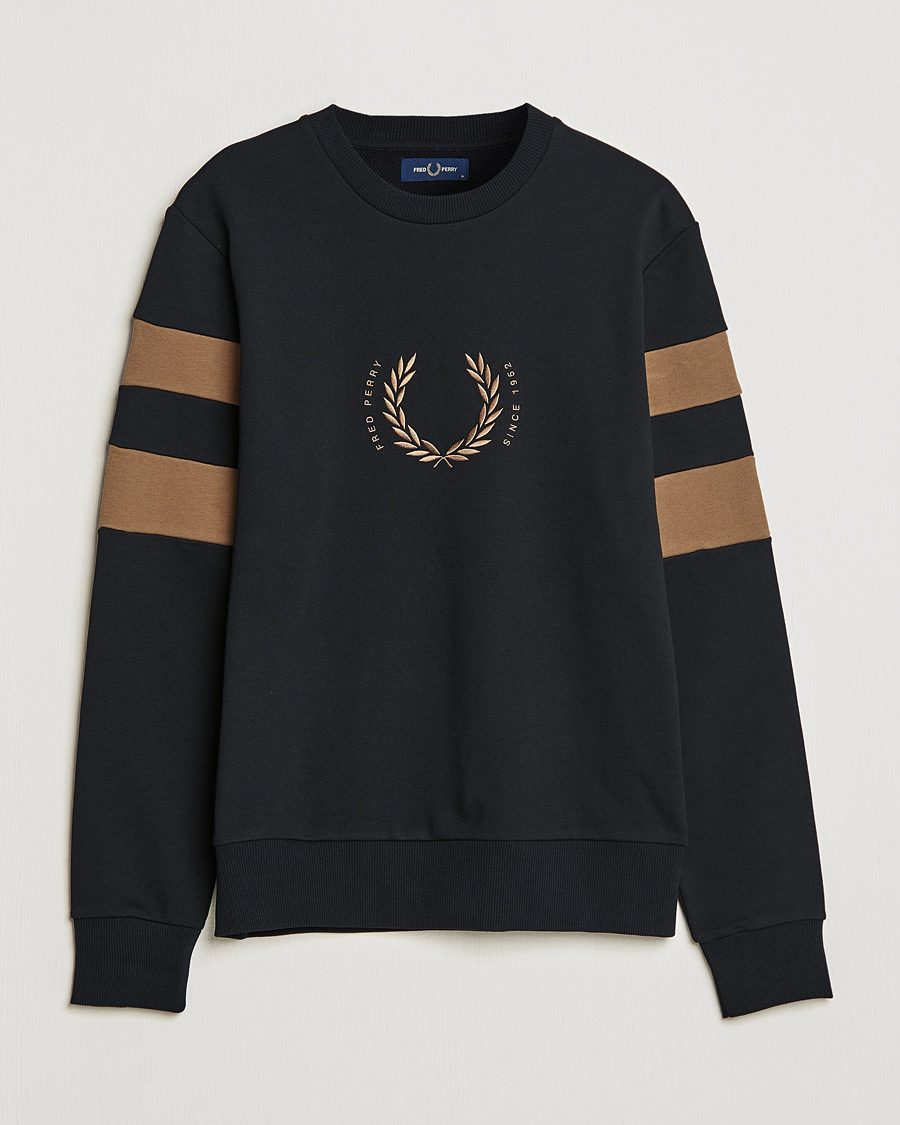 Herren | Pullover | Fred Perry | Branded Tipped Sleeve Sweatshirt Black