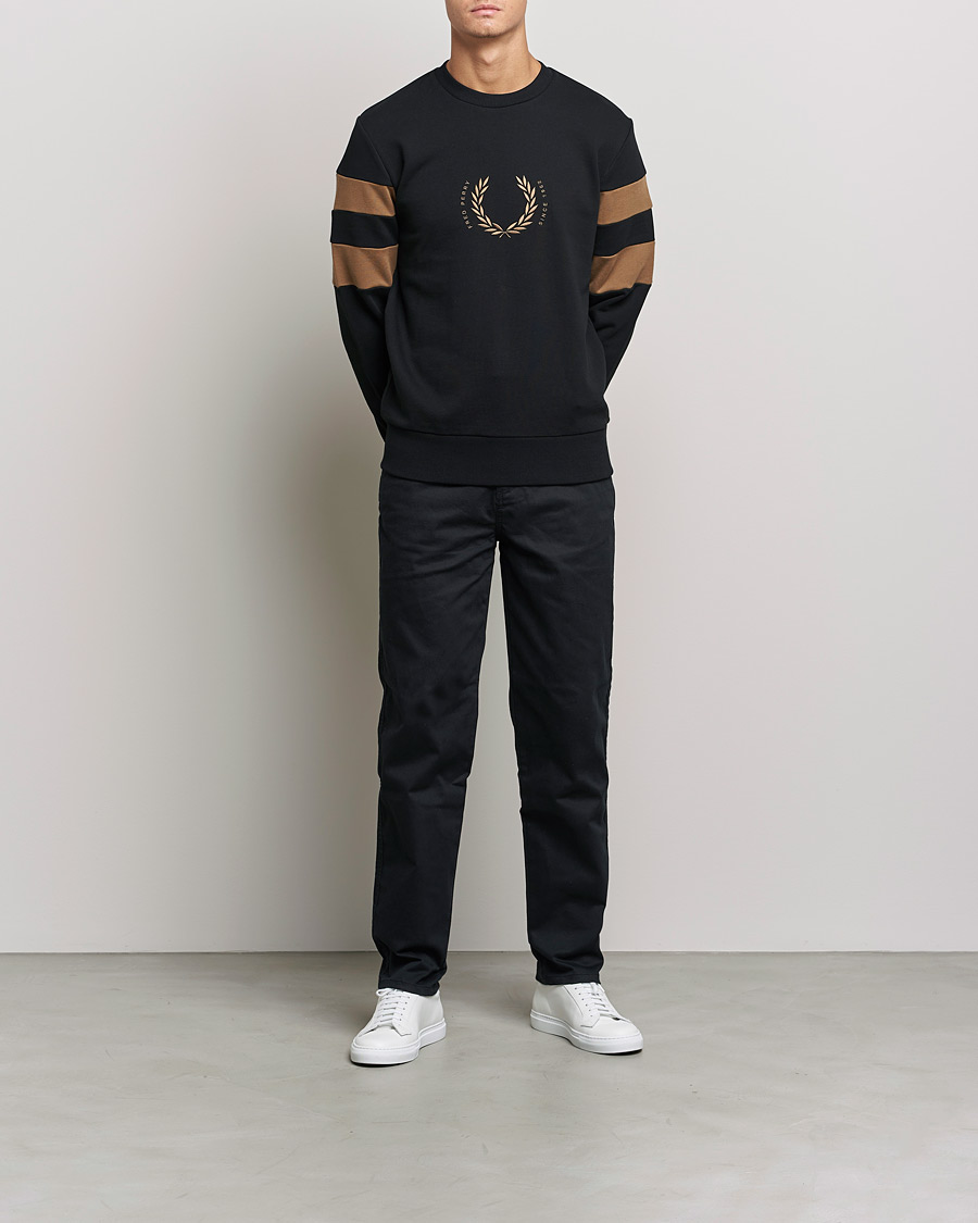 Herren | Pullover | Fred Perry | Branded Tipped Sleeve Sweatshirt Black