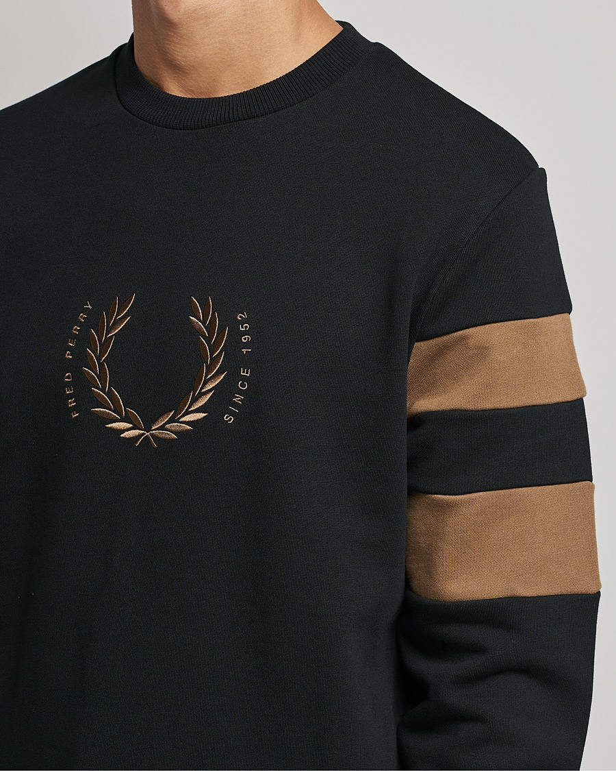 Herren | Pullover | Fred Perry | Branded Tipped Sleeve Sweatshirt Black